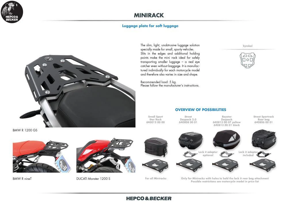 Carrier Mini Rack Ducati Monster 1200S - Hepco Becker - 6607525 01 01 - Image 3