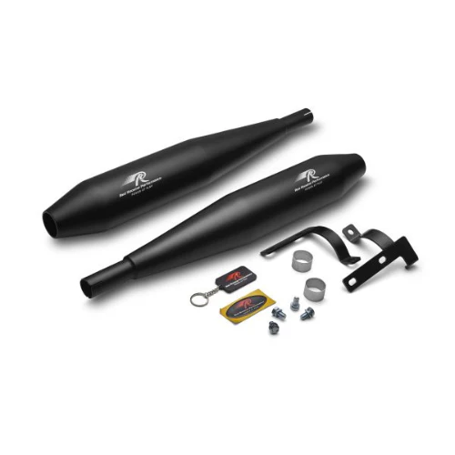 Red Rooster Celesta Scram Exhaust for Yezdi Scrambler - Black Matte - Image 3