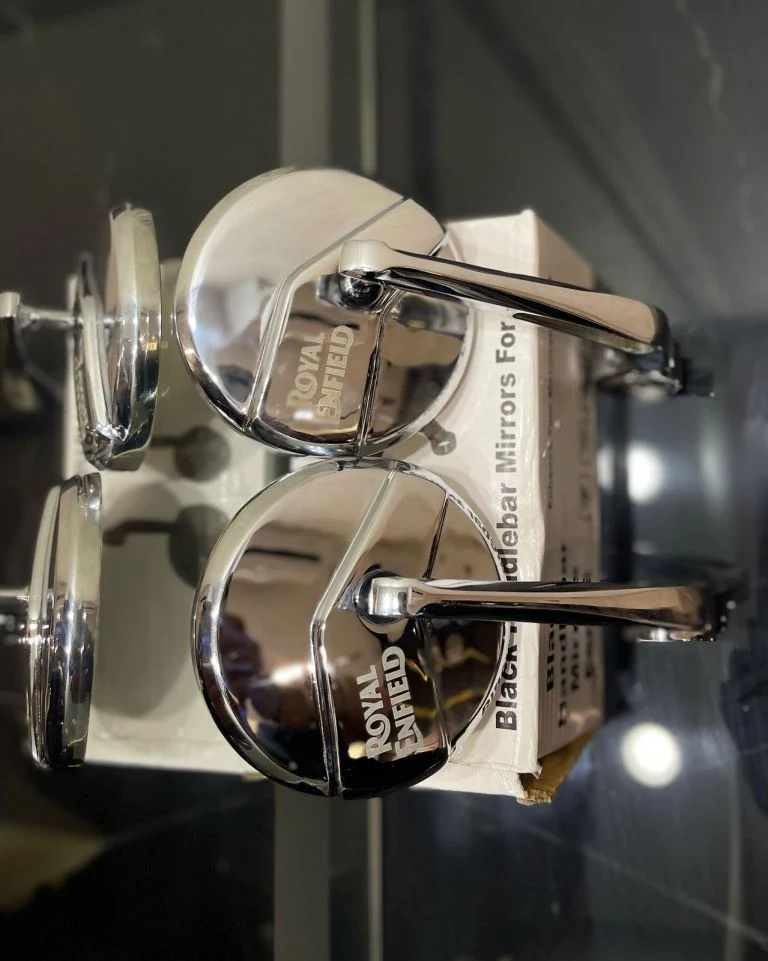 Chrome Bar End Mirrors Compatible for Royal Enfield GT 650, Interceptor 650, Hunter 350, Super Meteor 650 - Image 2