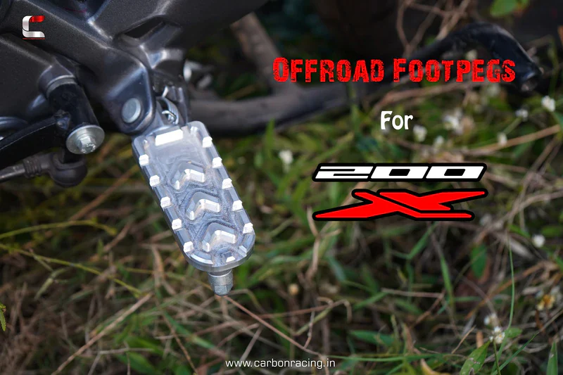 CNC Aluminium Off-Road Footpegs - CB 200X - Carbon Racing - Image 3