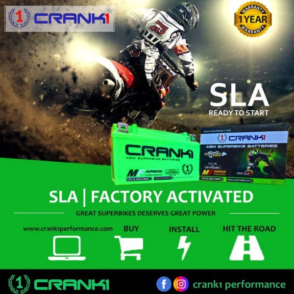 Crank1 Battery For Triumph Thruxton 1200 - CB12-BS - Factory Activated - Image 8