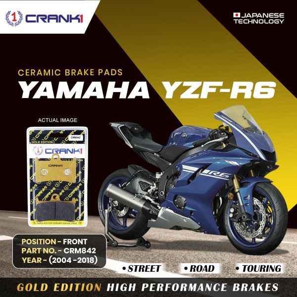CRANK1 Brake Pad For Yamaha YZF R6 (2004-2018) Front-CRM842/2 Sets