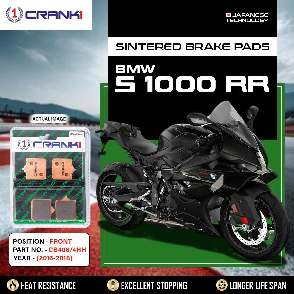 CRANK1 Brake Pads Front BMW S1000 RR– 2016 to 2018-CB406/4HH (2 Sets Front)