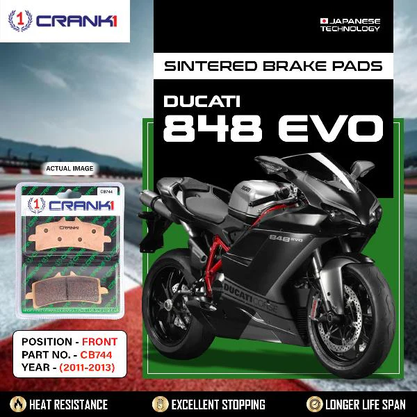 CRANK1 Brake Pads Front Ducati EVO 848 (2011-2013)-CB744-2 Set