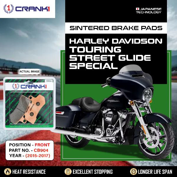 CRANK1 Brake Pads Front Harley Davidson Touring Street Glide Special (2015-2017)-CB904-2 Sets
