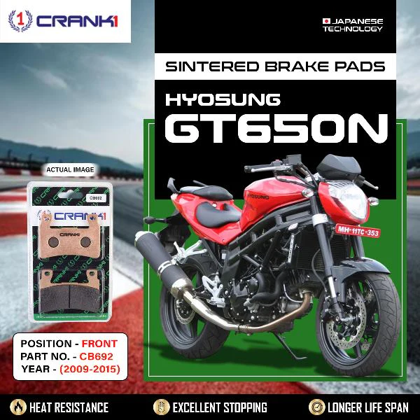 CRANK1 Brake Pads Front Hyosung GT650N (2009-2015)- CB692-2 Sets
