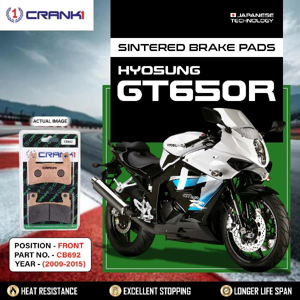 CRANK1 Brake Pads Front Hyosung GT650R (2009-2015)- CB692-2 Sets