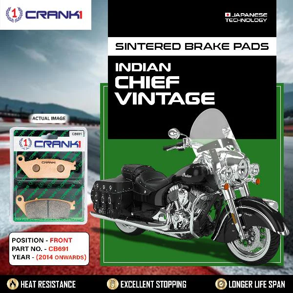 CRANK1 Brake Pads Front Indian Chief Vintage 2014 Onwards-CB691