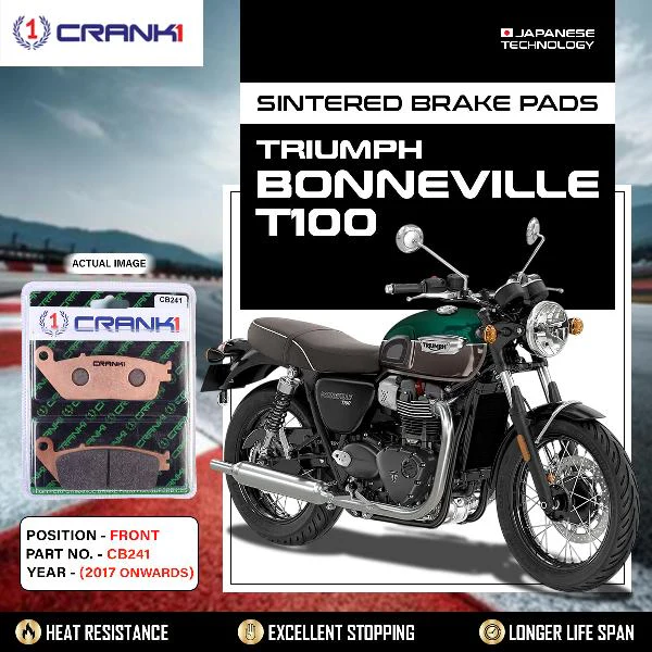 CRANK1 Brake Pads Front Triumph Bonneville T100 (2017 Onwards)-CB241