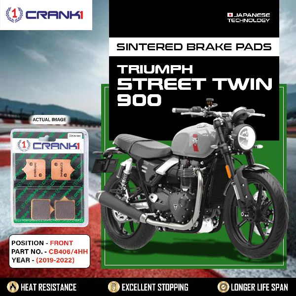 CRANK1 Brake Pads Front Triumph street twin 900 (2019-2022)-CB406/4HH