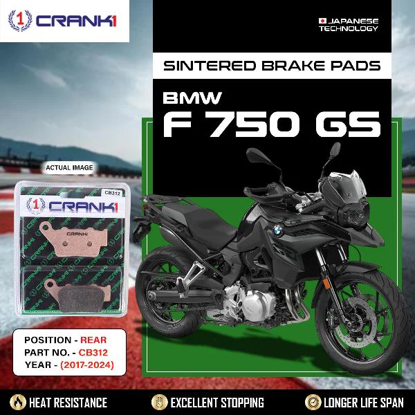 CRANK1 Brake Pads Rear BMW F750 GS 2017 -2024-CB312