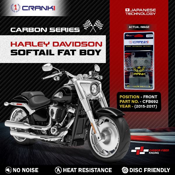 CRANK1 Carbon Brake Pads Front Harley Davidson Softail Fat Boy 2015-2017 – CFB692