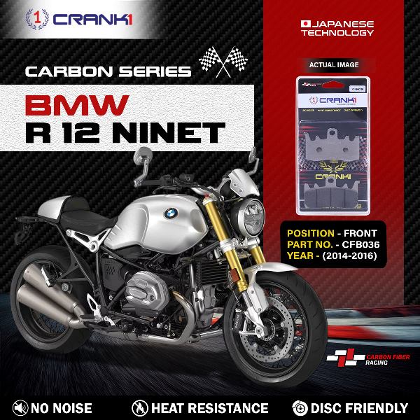 CRANK1 Carbon Brake Pads For BMW R 12 Nine T ( 2014-2016 )- Front - CFB036 - 2 Sets