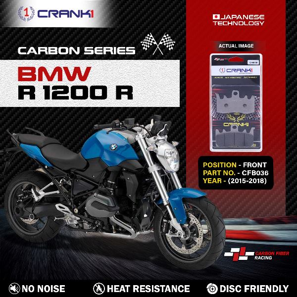 CRANK1 Carbon Brake Pads For BMW R1200 R ( 2015-2018 )- Front - CFB036 - 2 Sets