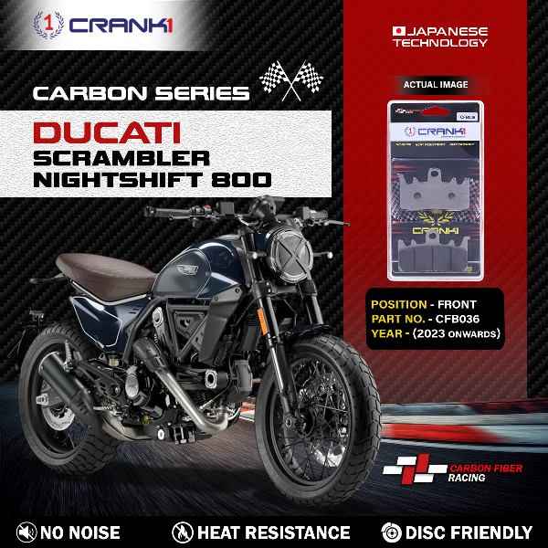 CRANK1 Carbon Brake Pads For Ducati Scrambler Nightshift ( 2023 Onwards )- Front - CFB036 - 2 Sets
