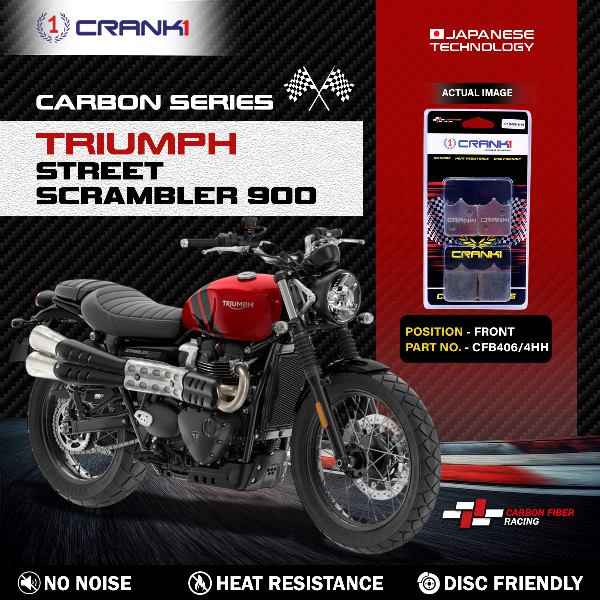 Crank1-Carbon Brake Pads For Triumph Street Scrambler 900 – Front – CFB406/4