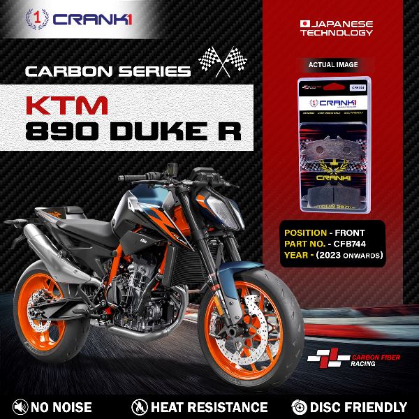 CRANK1 Carbon Brake Pads Front KTM 890 Duke R 2023 Onwards - CFB744/2 Sets Required
