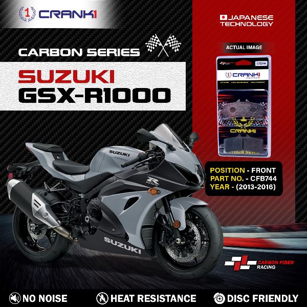 CRANK1 Carbon Brake Pads Front Suzuki GSX-R 1000 2013-2016 - CFB744/2 Sets Required