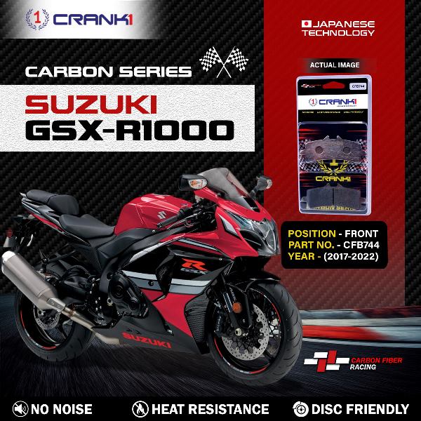 CRANK1 Carbon Brake Pads Front Suzuki GSX-R 1000 2017-2022 - CFB744/2 Sets Required