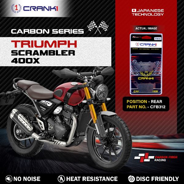 CRANK1 Carbon Brake Pads Rear Triumph Scrambler 400X - CFB312