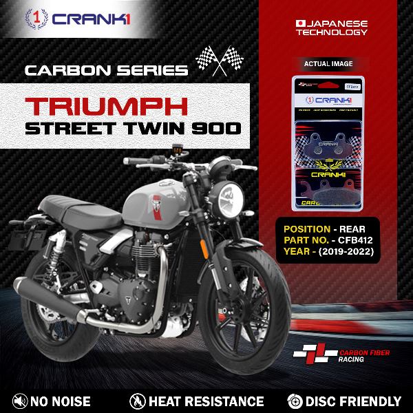 CRANK1 Carbon Brake Pads Rear Triumph Street Twin 900 2019 -2022 – CFB412