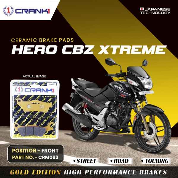 Crank1-Ceramic Brake Pads For Hero CBZ Xtreme-Front-CRM063