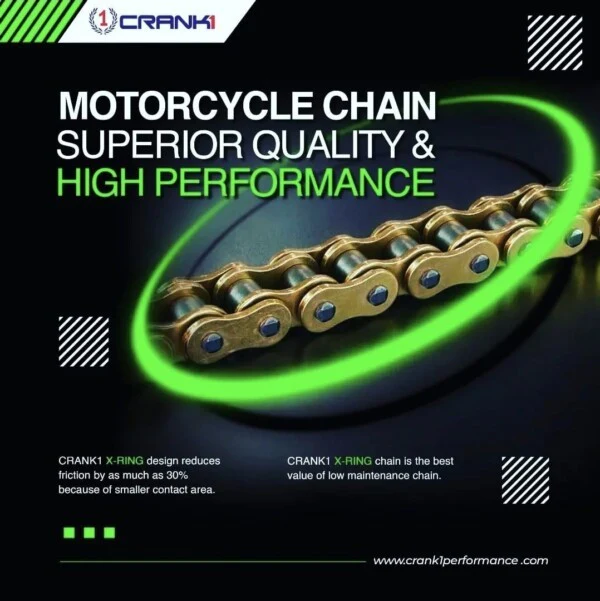 Crank1 Chain For Kawasaki Ninja ZX-10R (2011β2015/2016β2020)β 525 Pitch x 114 Links Gold (ZVMX) - Image 4