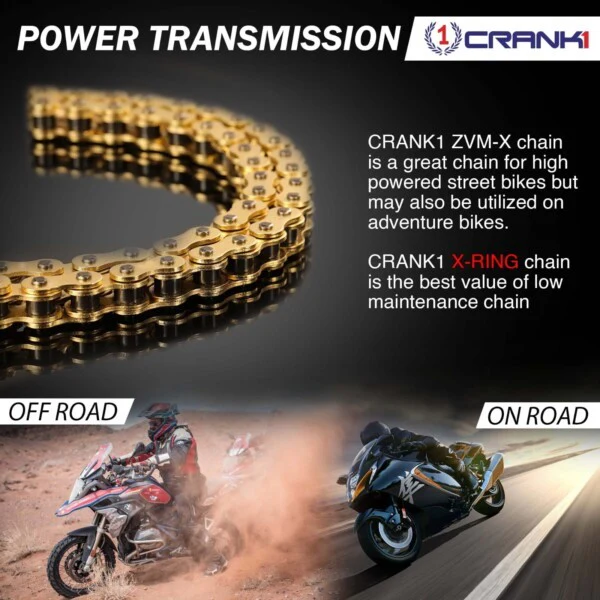 Crank1 Chain For Kawasaki Z900 (2017 Onwards) – 525 Pitch x 114 Links Gold (ZVMX) - Image 6
