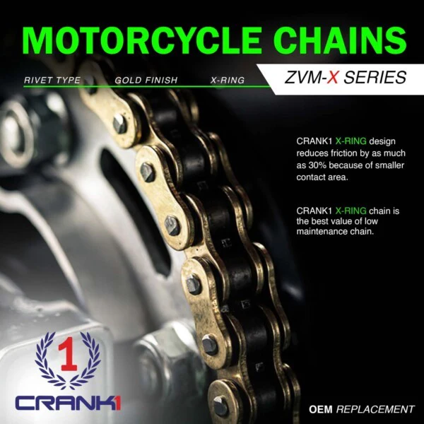 Crank1 Chain For Triumph Tiger 800 XC / XCX 2015–2017– 525 Pitch x 124 Links Gold (ZVMX) - Image 7