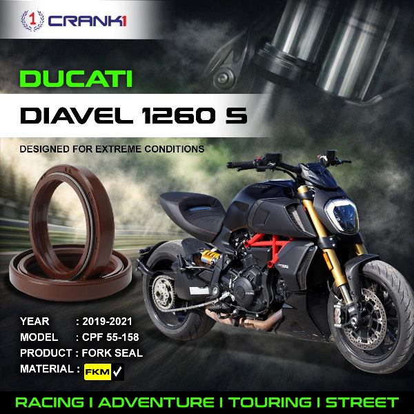 Crank1-Fork Oil Seals Pair Ducati Diavel 1260 / S (2019-2021)-CPF55-158