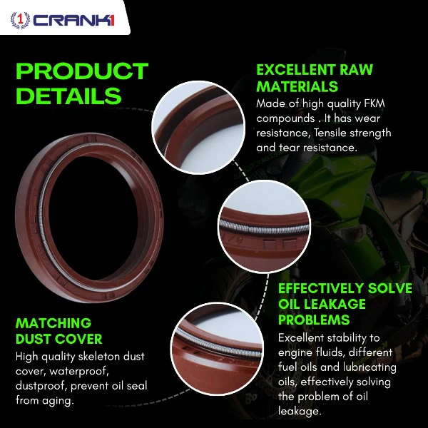 Crank1-Fork Oil Seals Pair Ducati Monster 796 (2010-2016)-CPF55-120 - Image 5
