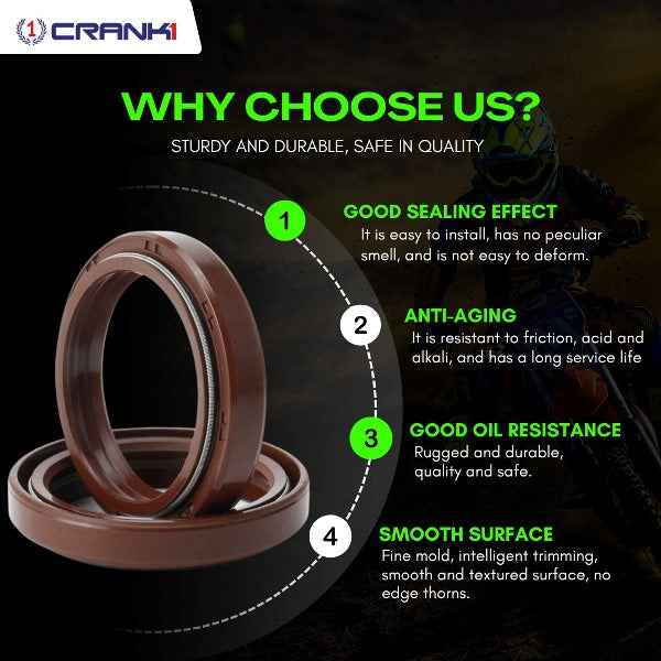 Crank1-Fork Oil Seals Pair For Kawasaki Ninja 300 (2013-2024) - CPF55-111 - Image 2