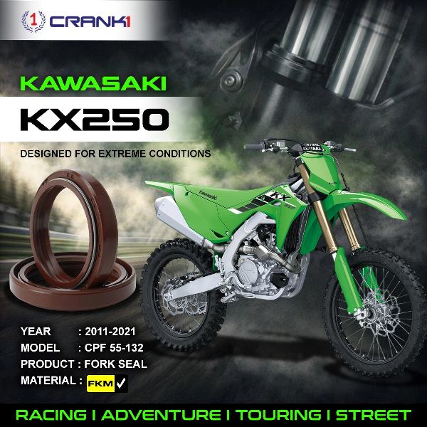 Crank1-Fork Oil Seals Pair Kawasaki KX 250 (2011-2021)-CPF55-132