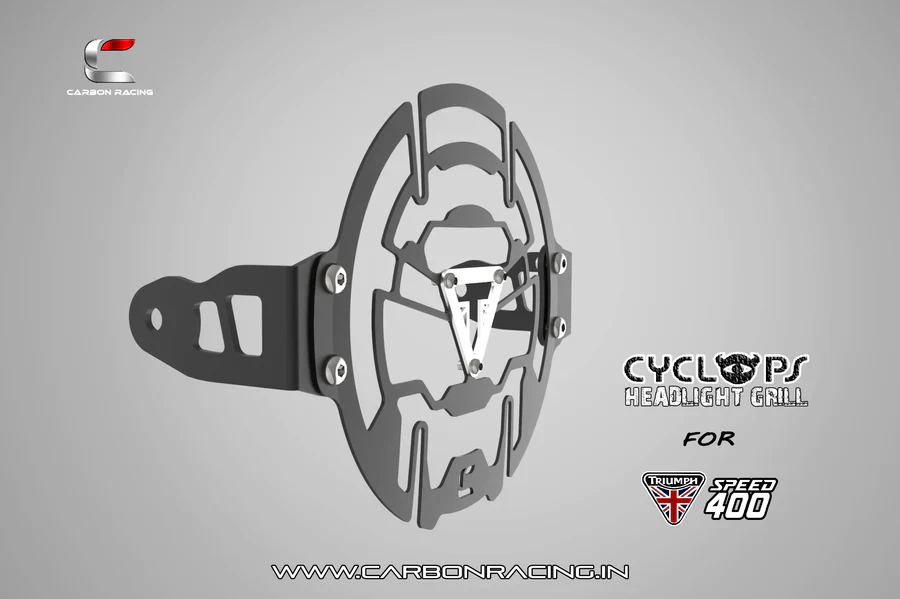 CYCLOPS Headlight Protector / Headlight Grill for Triumph Speed 400 - Aluminium - Carbon Racing - Image 4