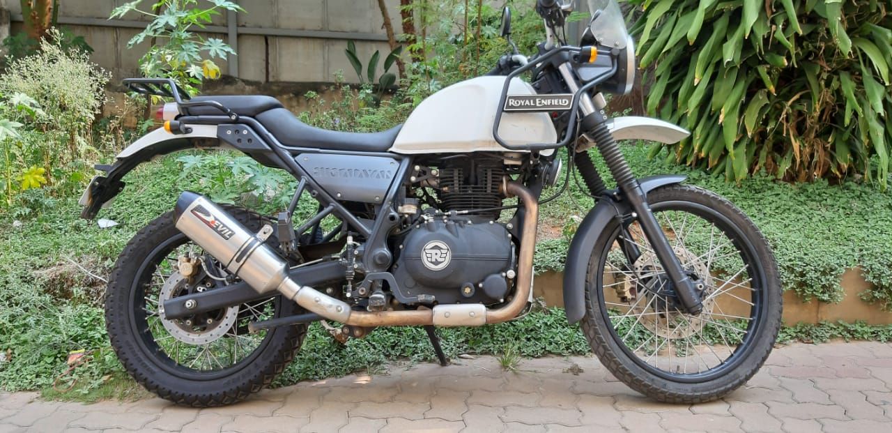 Devil Evolution Slip-on Exhaust w/Link Pipe for ROYAL ENFIELD HIMALAYAN (Part no. D2.1 - 420 mm) - Image 2