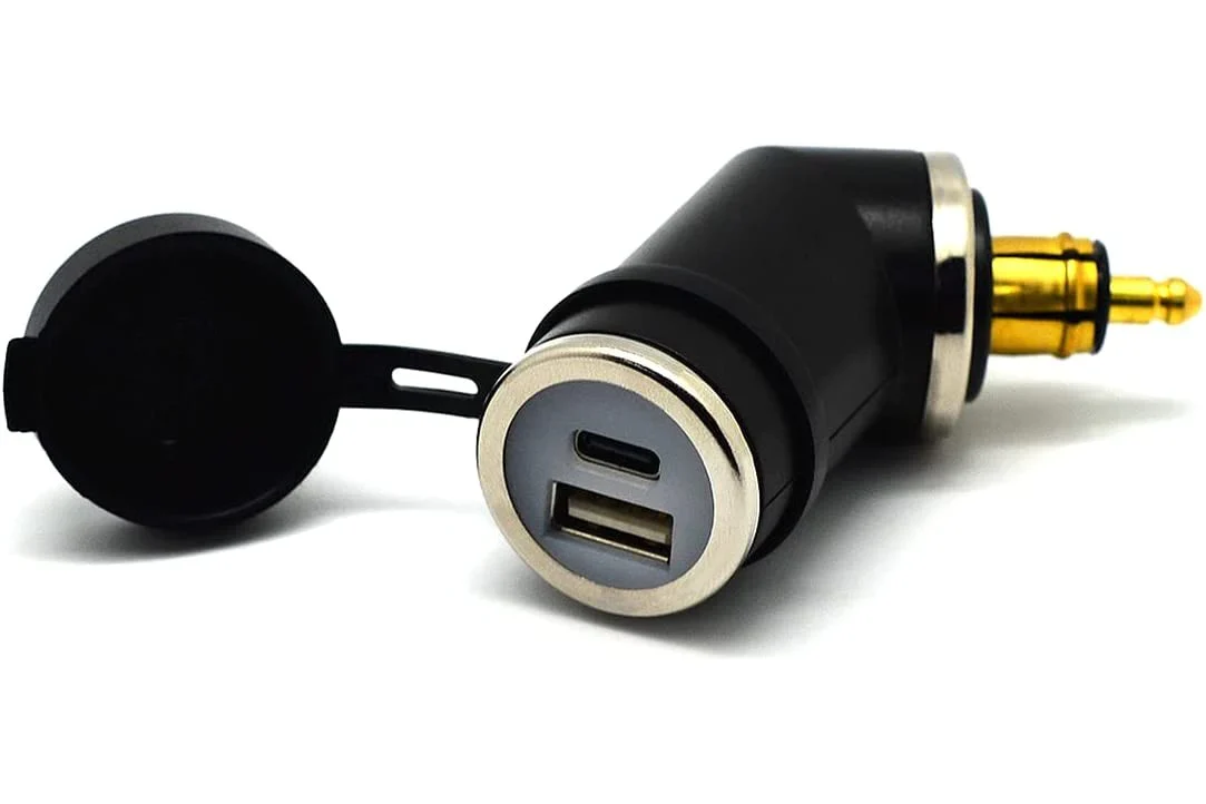 Din (Hella) to 36W PD USB-C + QC 3.0 (Angled) - Cliff Top - TY-A2006