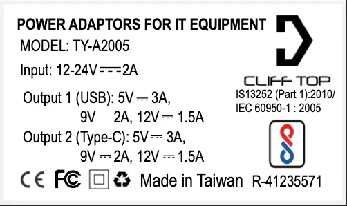 DIN (HELLA) to 36W PD USB-C+QC 3.0 (Straight) - Cliff Top - TY-A2005 - Image 6