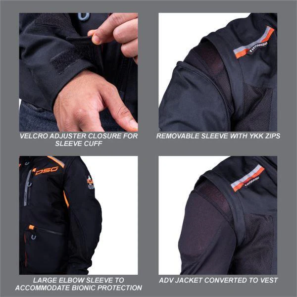 DSG Adv Riding Jacket-Black/Orange - Image 2