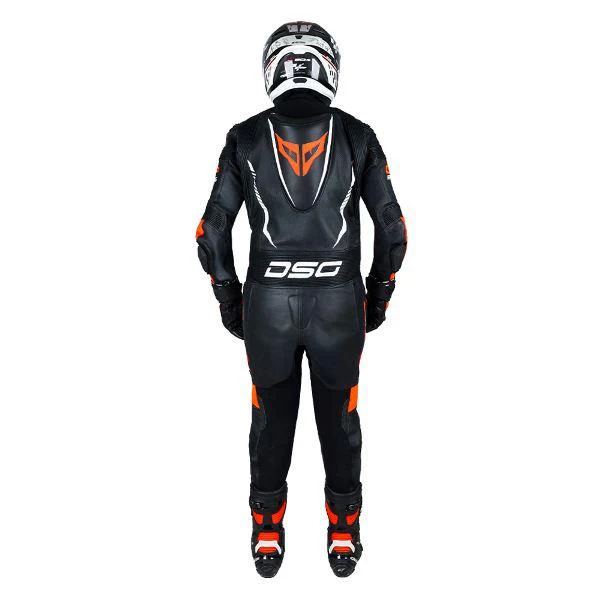 DSG GP Racing Leather Suit Black Red Fluo - Image 4