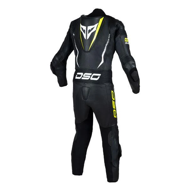 DSG GP Racing Leather Suit Black Yellow Fluo - Image 2