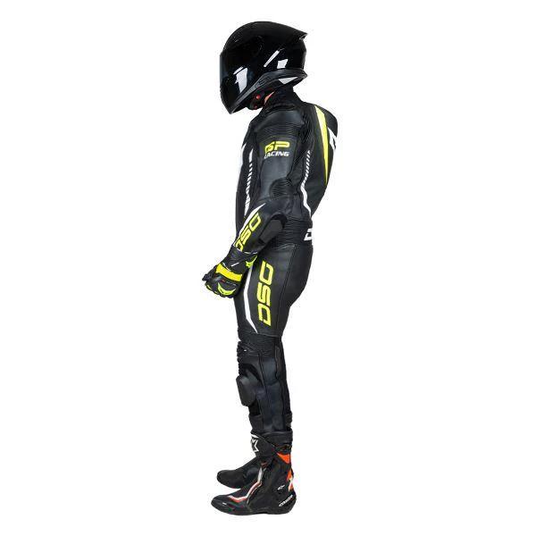 DSG GP Racing Leather Suit Black Yellow Fluo - Image 3