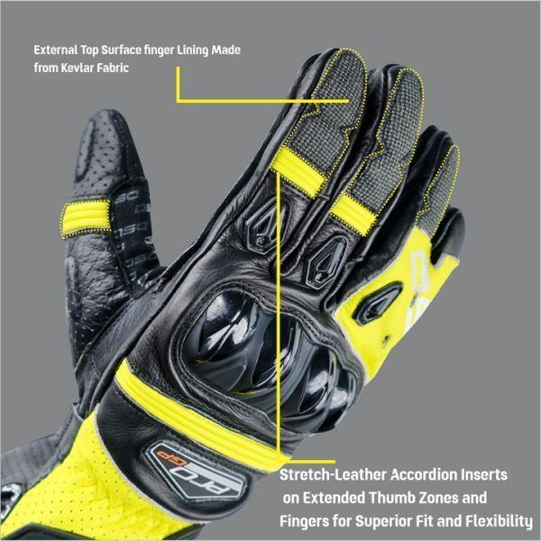 DSG Pro GP Riding Glove-Black Yellow Fluo - Image 5