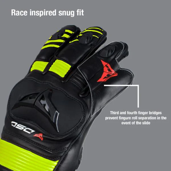 DSG Race Pro Sport Gloves-Yellow Fluo - Image 4