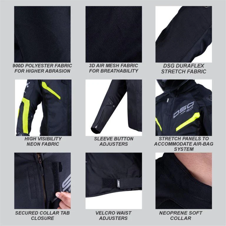 DSG Race Pro V2 Riding Jacket Yellow Fluo - Image 5