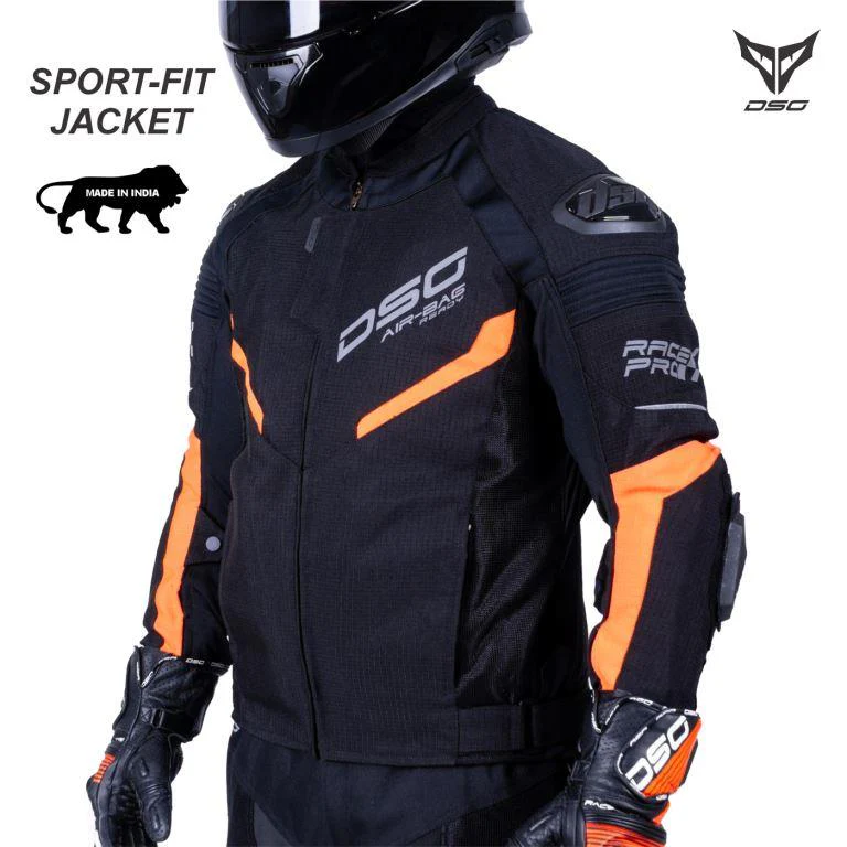 DSG Race Pro V2 Ripstop (LE) Riding Jacket Orange Fluo Black - Image 5