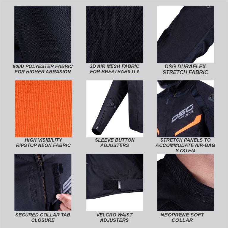 DSG Race Pro V2 Ripstop (LE) Riding Jacket Orange Fluo Black - Image 6