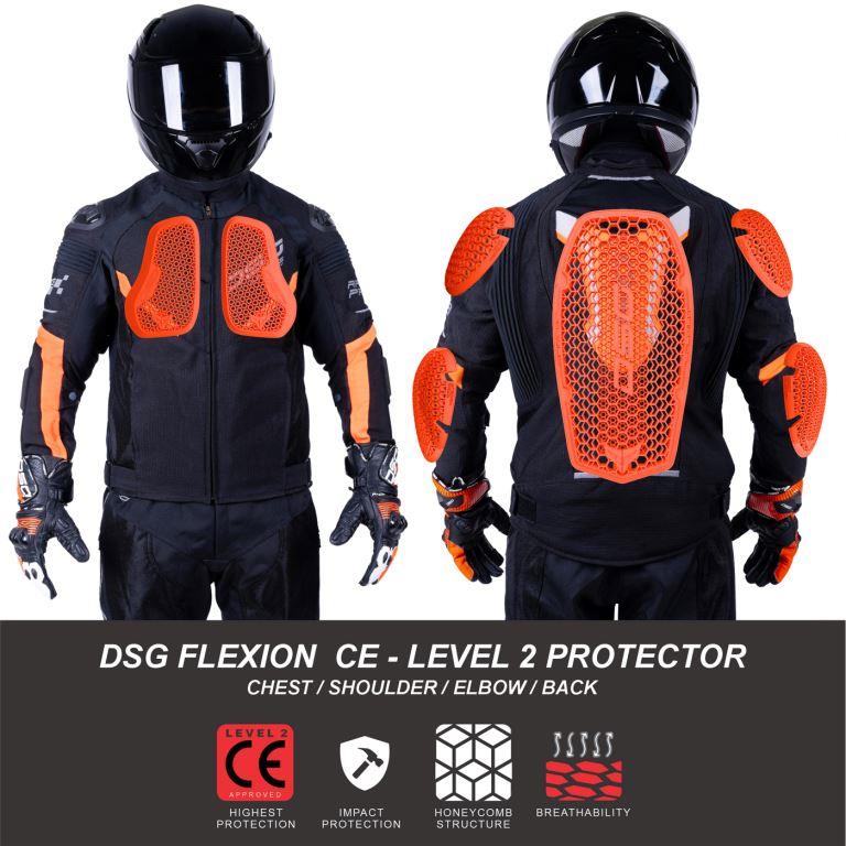 DSG Race Pro V2 Ripstop (LE) Riding Jacket Orange Fluo Black - Image 8