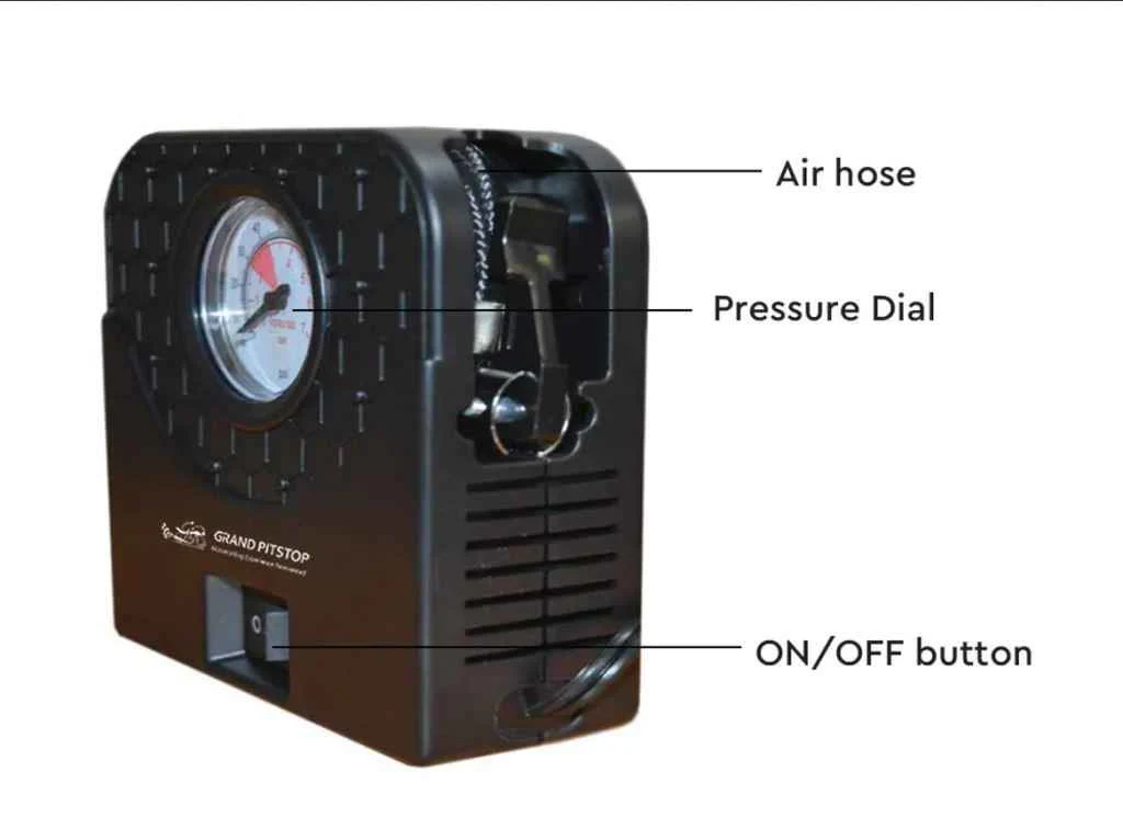 Electric Tyre Inflator with Dual Connecting Port – Air compressor pump for Car and Motorcycle (Grandpitstop) - Image 3