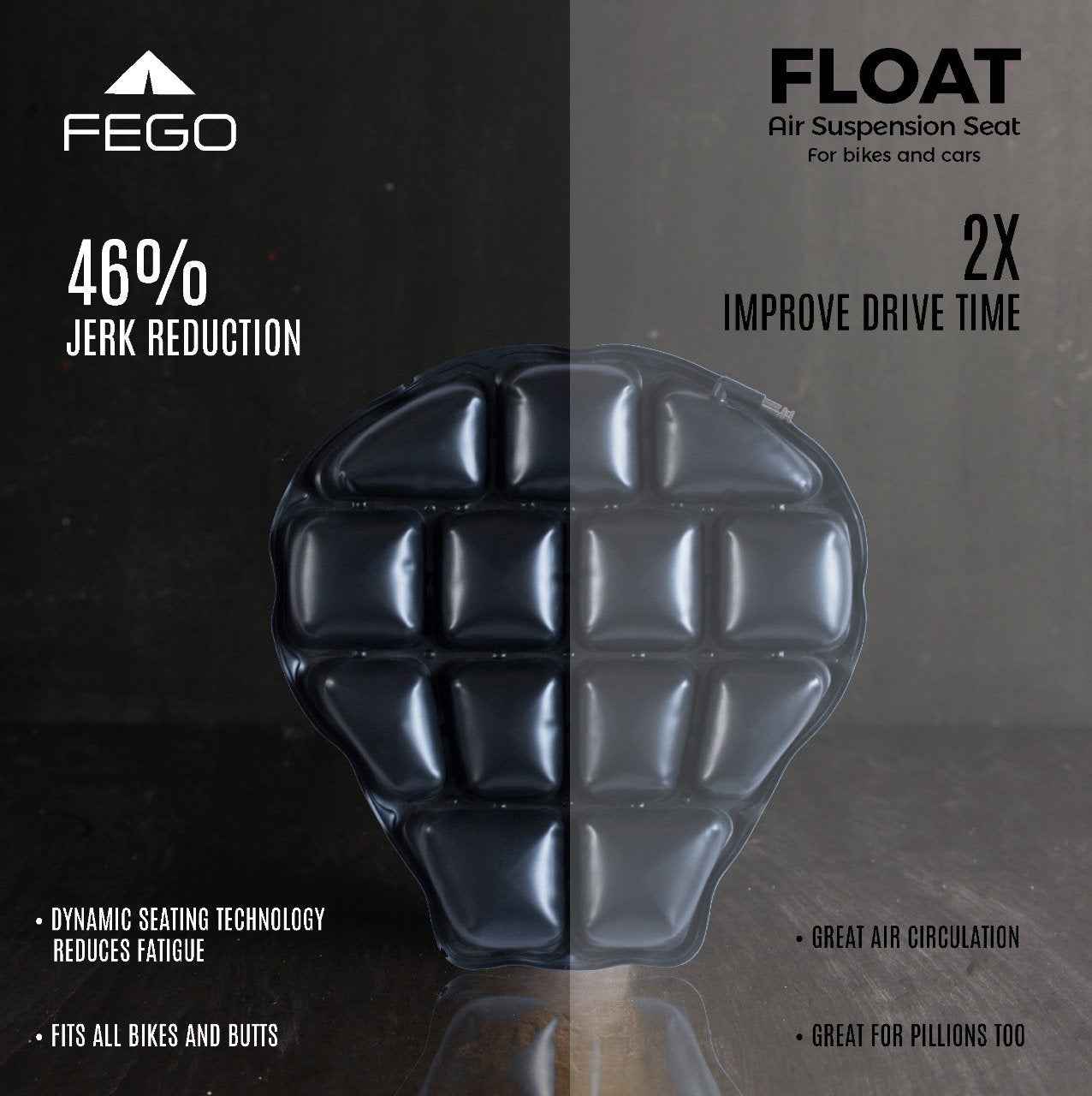 FEGO Float - Air Suspension Seat Black Leather Cushion Seat With Air Suspension Technology - Image 5