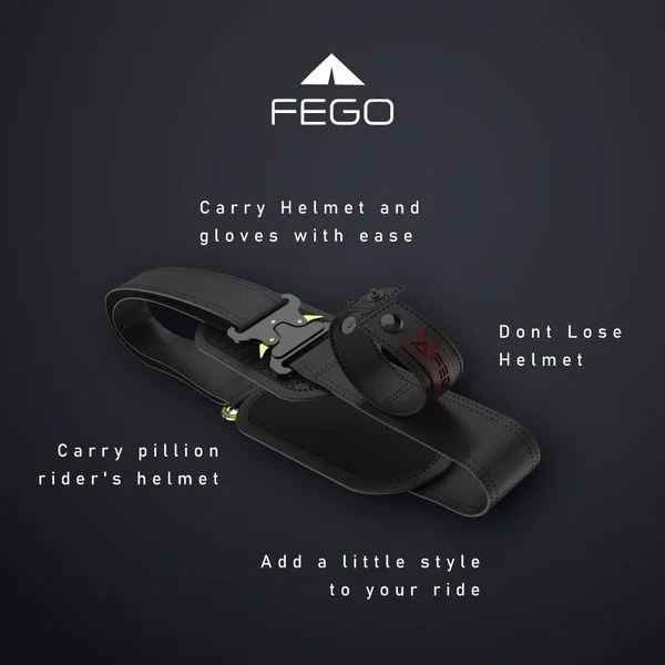 FEGO STRP Helmet Carry Straps With Gloves Holder (Black)